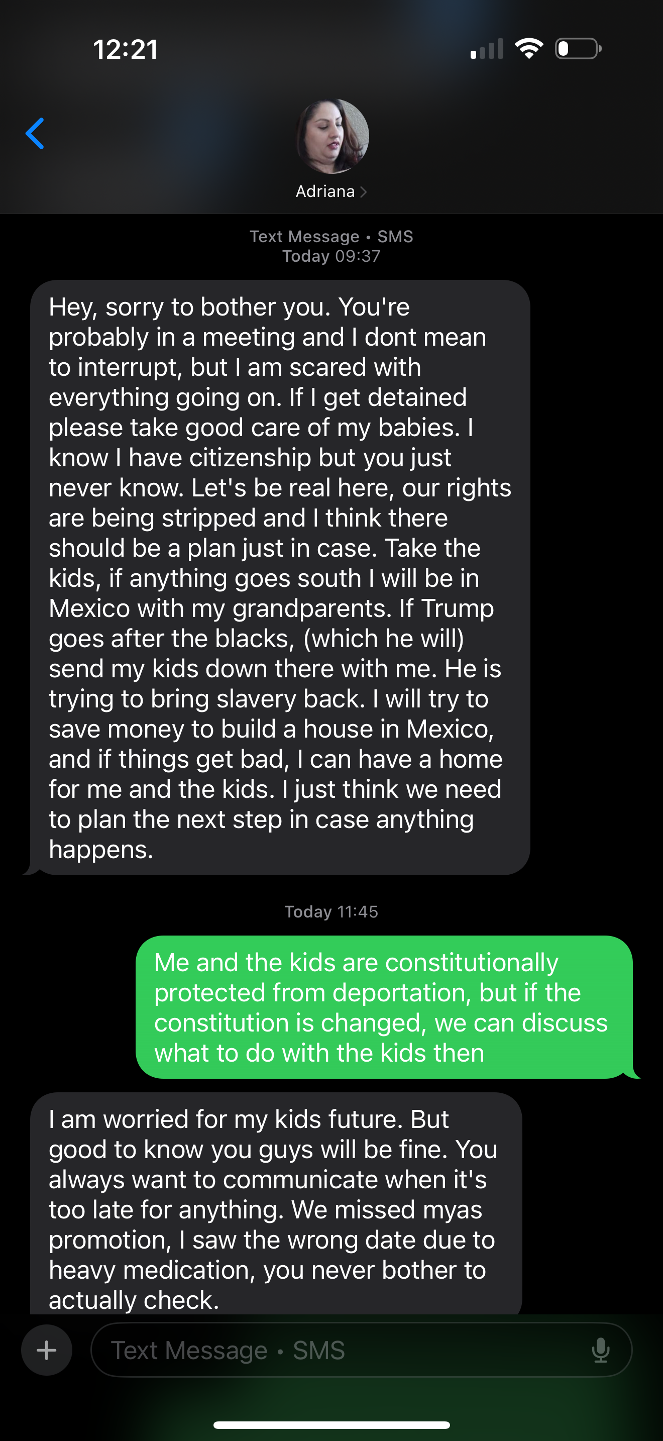 Text message screenshot 1