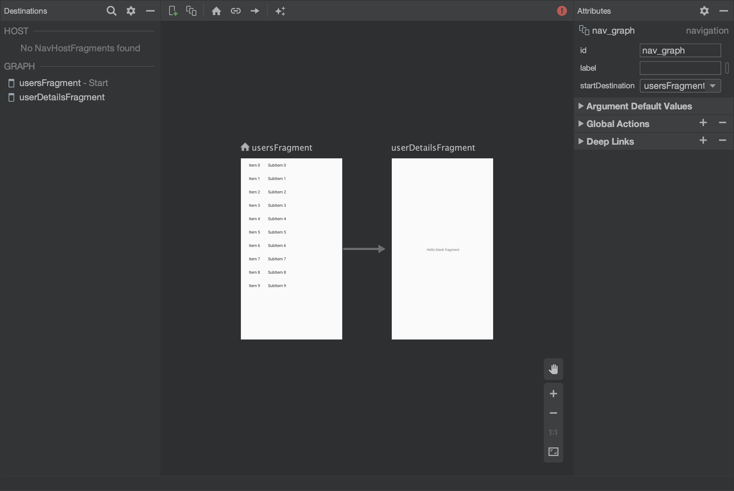 Fragments Added to Nav Graph